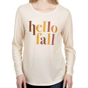 Hello Fall Long Sleeve T-shirt, XXL